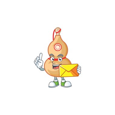 Neşeli Çin Şarabı Şişe Maskotu tasarımı zarflı