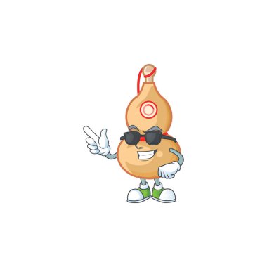 Süper havalı Çin şarabı karakteri, siyah gözlük takıyor.