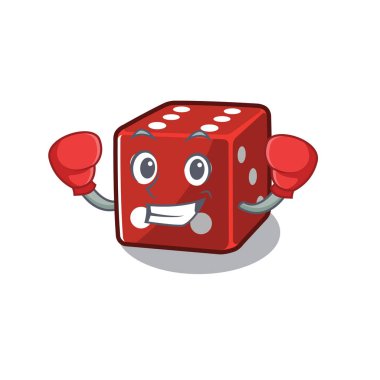 Karakter tarzında spor boks zarları maskotu