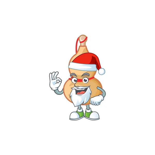 Une image de Santa chinois bouteille de vin style d'image de mascotte avec doigt ok — Image vectorielle