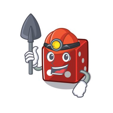 Havalı akıllı Miner zar çizgi film karakter tasarımı