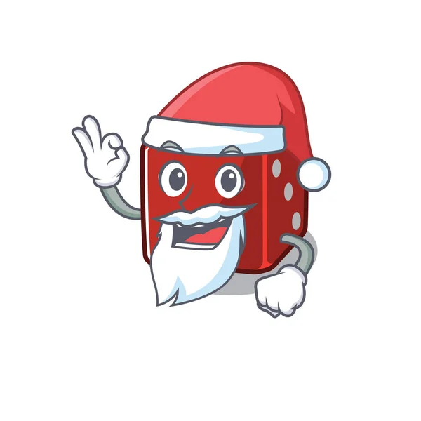 Μια εικόνα του Santa ζάρια στυλ εικόνας μασκότ με ok δάχτυλο — Διανυσματικό Αρχείο