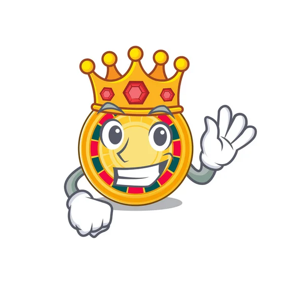 En fantastisk roulette stiliserad av kung på tecknad maskot stil — Stock vektor