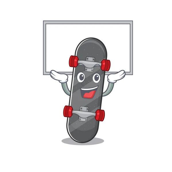 A mascot picture of skateboard raised up board — 스톡 벡터