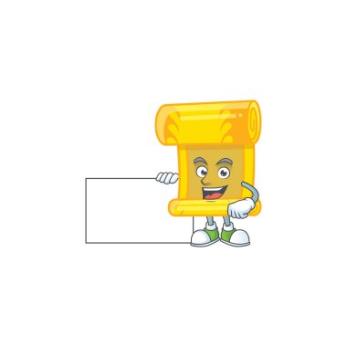 Neşeli Çinli altın tomarlı çizgi film karakteri.