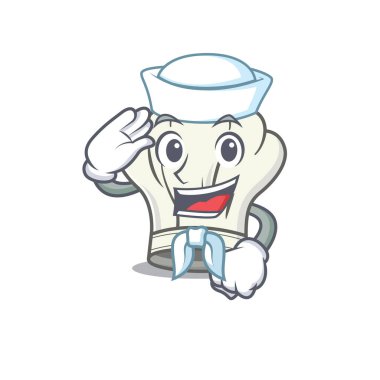 Aşçı şapkası tasarlanmış, şapka takan bir denizci.