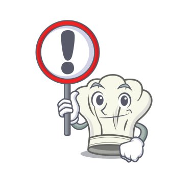 Havalı ve komik aşçı şapkası bir işaret kaldırdı.