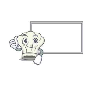 Ahçı şapkası çizgi film tasarımını tahtayla destekleyin.