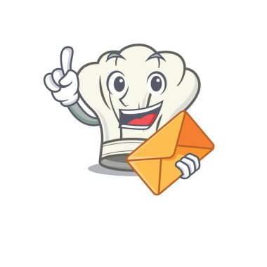 Zarflı neşeli bir şapka maskotu tasarımı