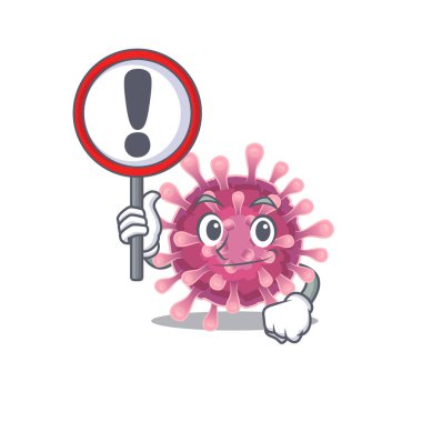 cool and funny corona virus raised up a Sign clipart