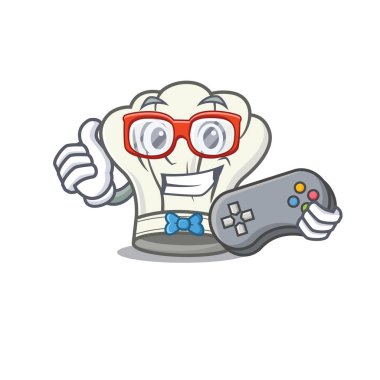 Güler yüzlü oyuncu maskot şapkası aşçısı