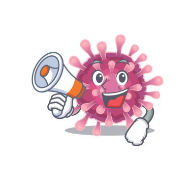 Korona virüsünün megafonu olan bir simgesi.