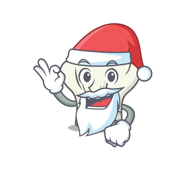 Una imagen de Santa cocinero sombrero mascota estilo de imagen con el dedo ok — Vector de stock