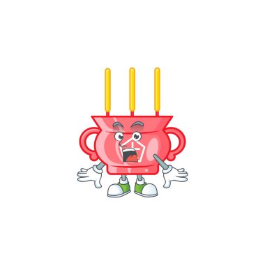 Şaşırtıcı bir jest üzerine Çin kırmızı tütsü çizgi film karakteri tasarımı