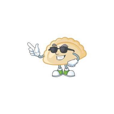 Süper havalı siyah gözlüklü pierogi karakteri