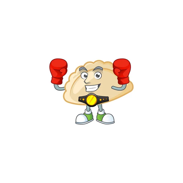 Happy Face Boxing Desain karakter kartun pierogi - Stok Vektor