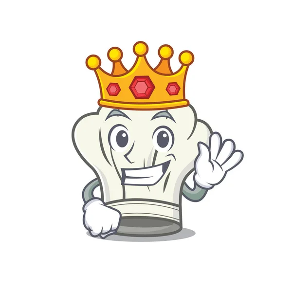 Un impresionante sombrero de cocinero estilizado de rey en el estilo de la mascota de dibujos animados — Vector de stock