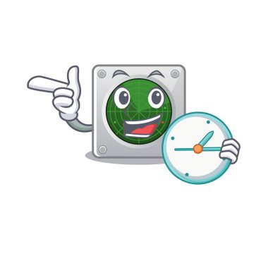 Saat içerisindeki çizgi film karakteri tarzı radar