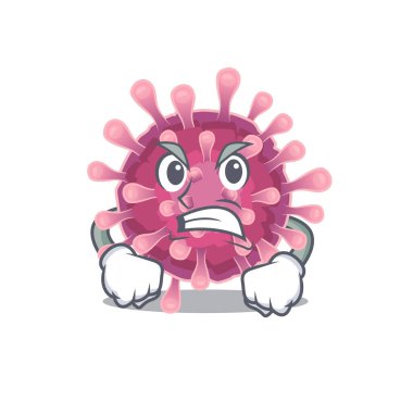 Corona virus cartoon character design having angry face clipart