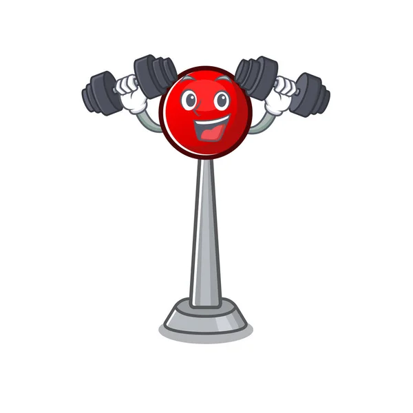 Sporty Fitness exercise in antenna using barbells — 스톡 벡터