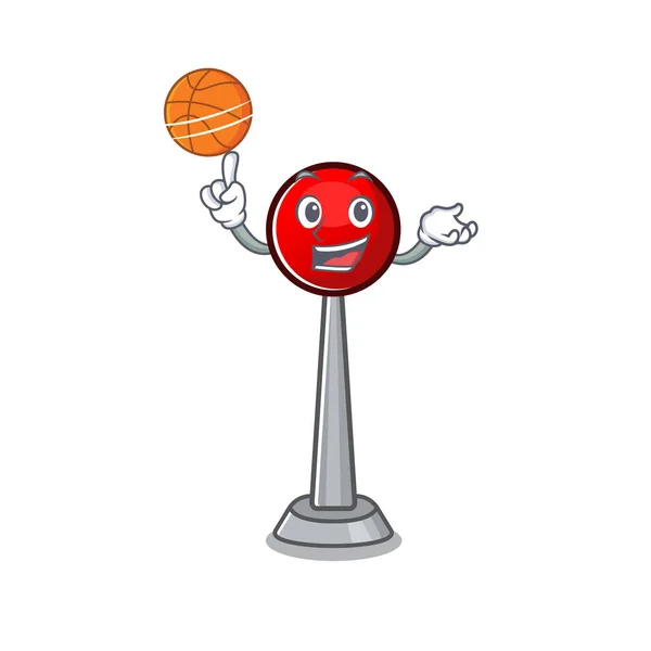 Ein Maskottchen Bild von Antenne Cartoon-Figur beim Basketball spielen — Stockvektor