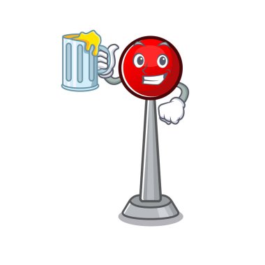 Büyük bardaklı mutlu anten maskot tasarımı