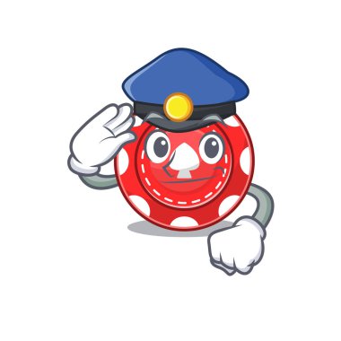 Kumar fişleri. Çizgi film maskotu. Polis memuru rolünde.