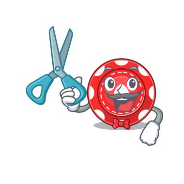 Gülen Komik Berber kumar fişleri çizgi film karakter tasarımı tarzı