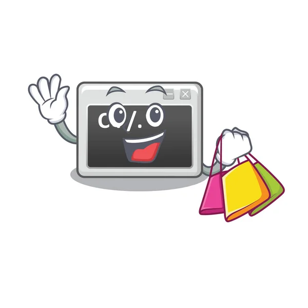 A happy rich command window waving and holding Shopping bag — 图库矢量图片