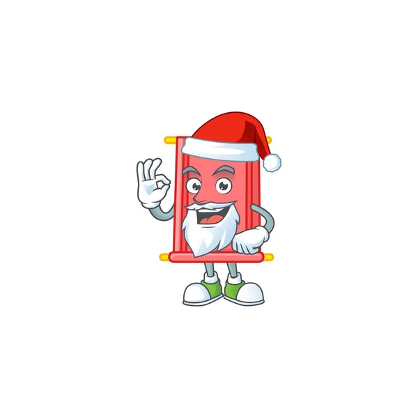 Uma imagem de Santa chinês vermelho scroll mascote estilo de imagem com o dedo ok —  Vetores de Stock