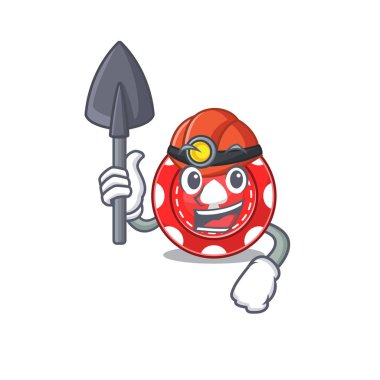 Havalı akıllı madenci kumar fişleri çizgi film karakteri tasarımı