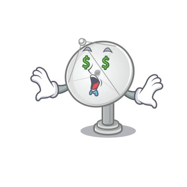 Mutlu zengin uydu çanağı Para gözü çizgi film karakteri tarzı