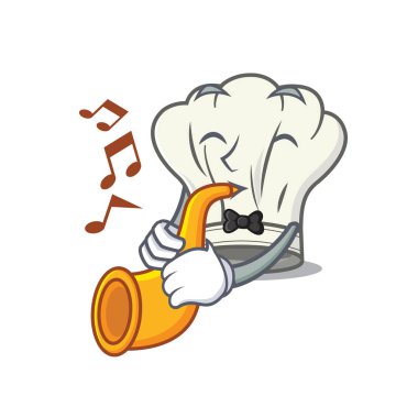 Çizgi film karakteri tarzı trompetli aşçı şapkası performansı