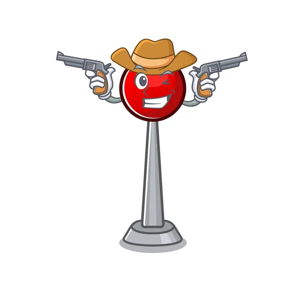 Antenna dressed as a Cowboy having guns — Stock Vector
