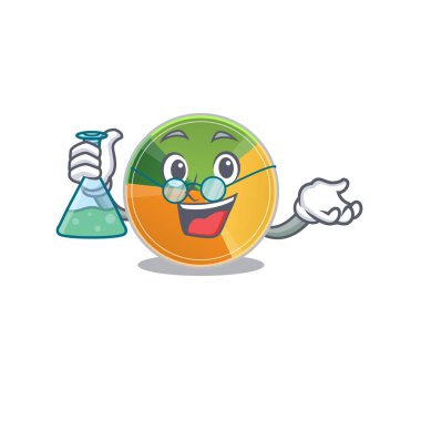 Cam tüplü akıllı profesör çizgi film karakteri