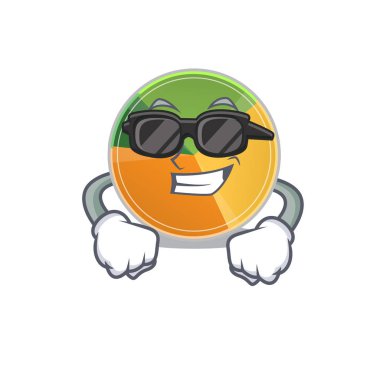 Süper havalı turta çizelgesi karakteri siyah gözlük takıyor