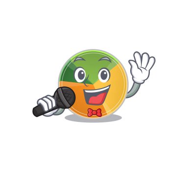 Mikrofonda şarkı söyleyen mutlu pasta grafiği