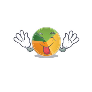 Tatlı pasta grafiği maskot stili Dili dışarıda