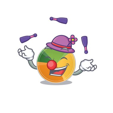 Akıllı pasta grafiği karakter tasarımı hokkabazlık oynuyor