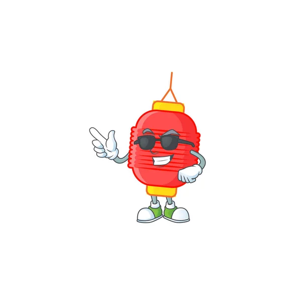 Super cool chinese lantern character wearing black glasses — 스톡 벡터