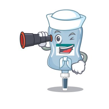 Tuz torbası çizgi filmi mutlu denizci tarzı dürbünlü.