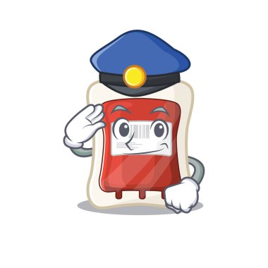 Blood bag Cartoon mascot performed as a Police officer