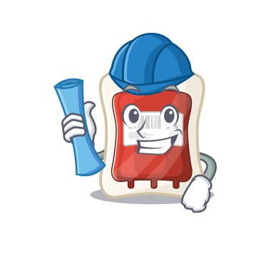 Elegant Architect blood bag having blue prints and blue helmet