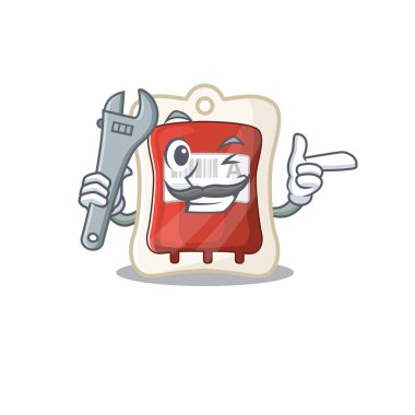 Smart Mechanic blood bag cartoon character design