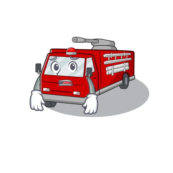 Obrázek hasičského auta, na kterém je vystrašený výraz — Stockový vektor