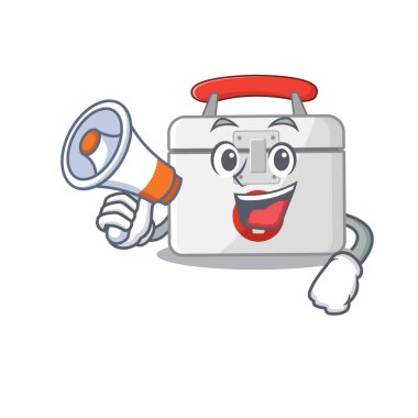 An icon of first aid kit having a megaphone