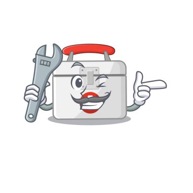Smart Mechanic first aid kit cartoon character design