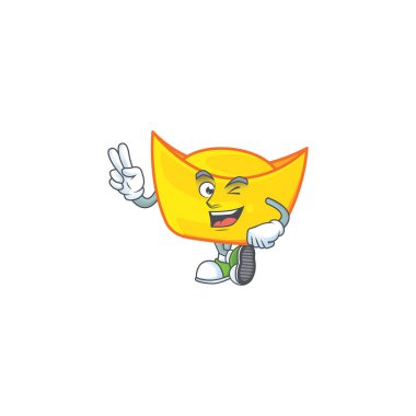 iki parmaklı Çin altınının maskot tasarımı.
