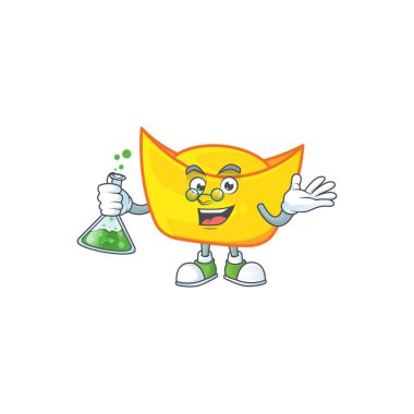 Akıllı Profesör Çinli altın külçeli, cam tüplü çizgi film karakteri