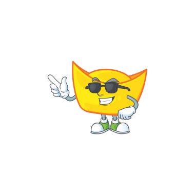 Süper havalı Çinli altın sarısı gözlüklü karakter.